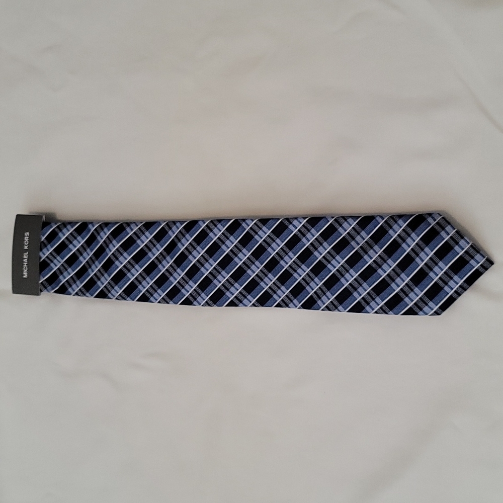 Michael Kors Blue Plaid Tie